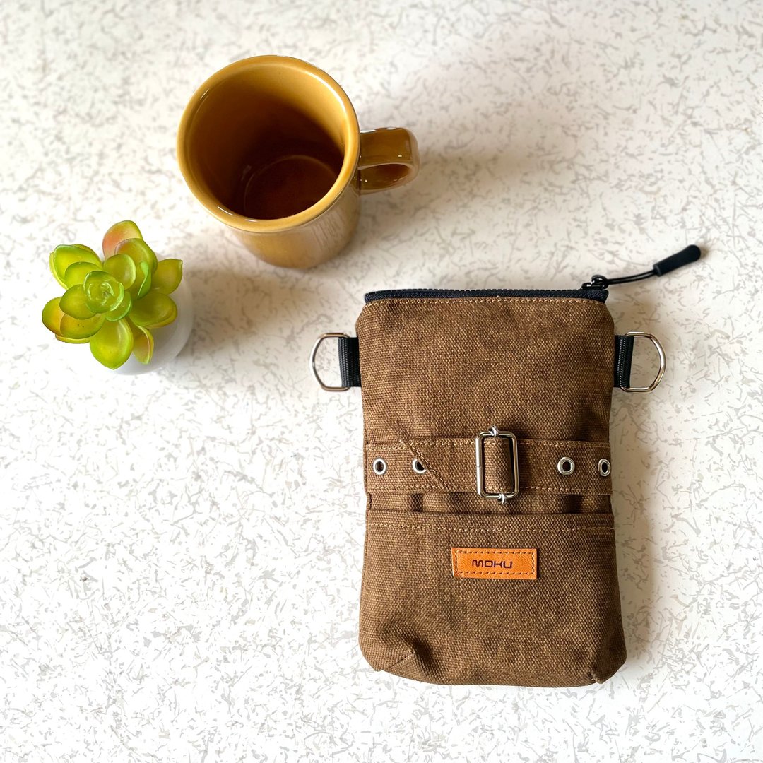 Smartphone belt pouch・brown - 化妆包/杂物包 - 棉 咖啡色