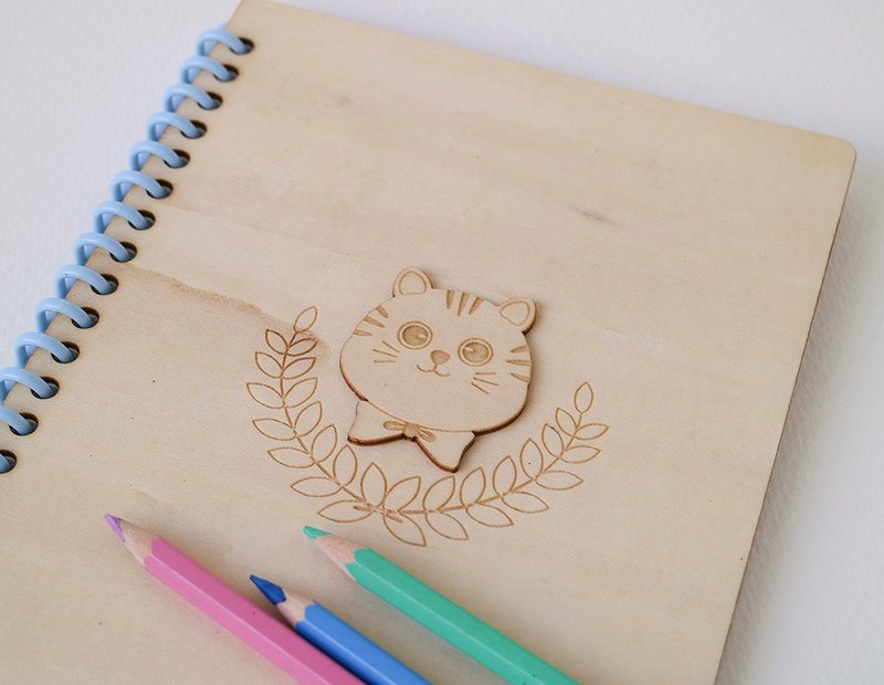 蝴蝶结领猫咪A5笔记本 - 笔记本/手帐 - 其他材质 卡其色