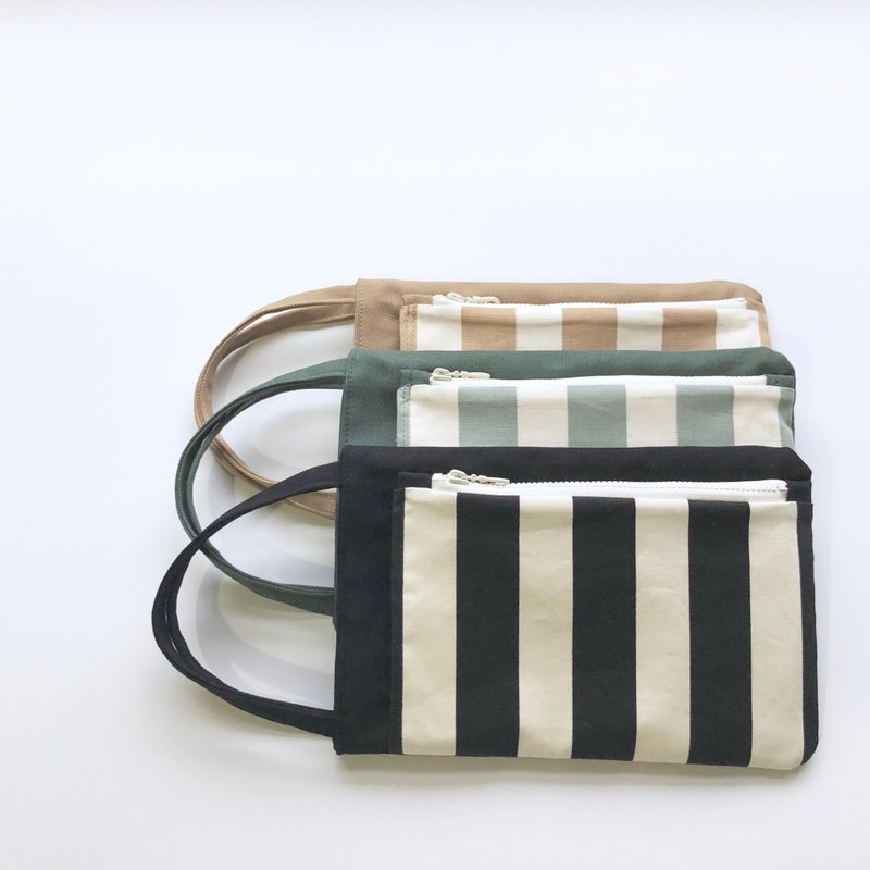 WATASHINO 旅人记事 手帐/护照/旅行 手拎包【经典条纹】 - 手提包/手提袋 - 棉．麻 多色
