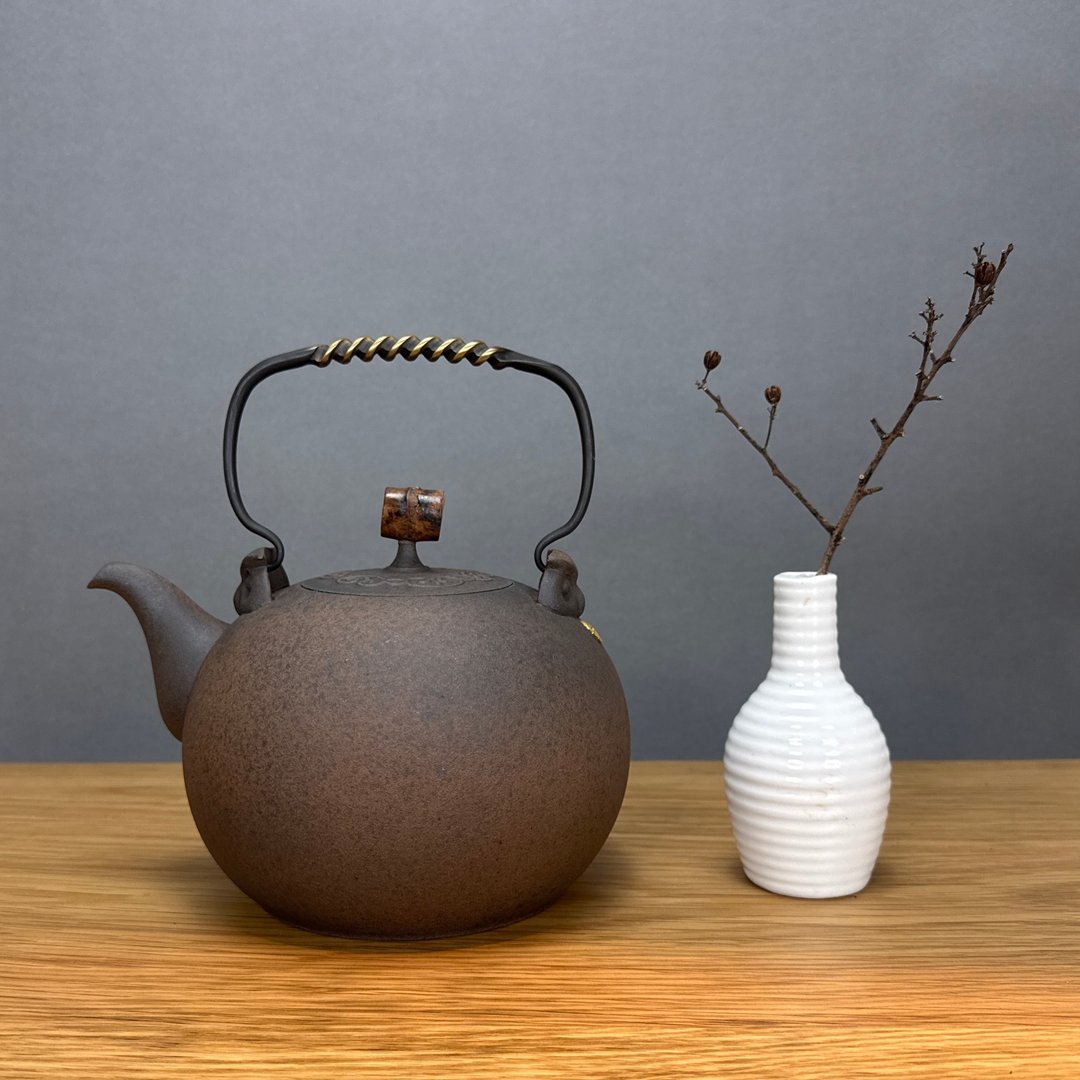 台湾良时美器【岩矿】墨竹提梁猫头鹰烧水壶 - 茶具/茶杯 - 陶 咖啡色