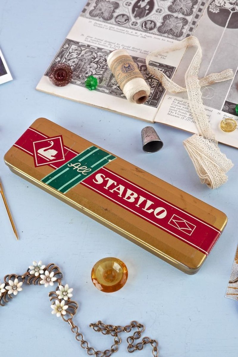 老铅笔铁盒 - 铅笔盒/笔袋 - 其他金属 金色