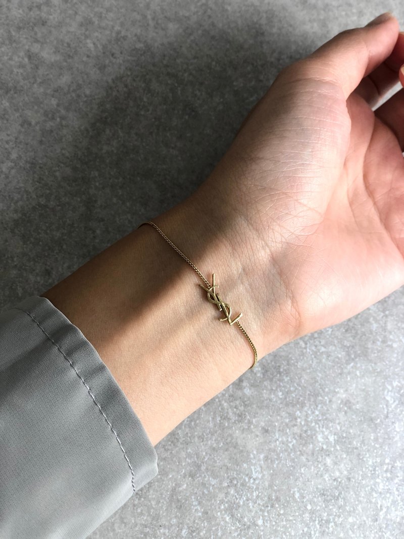 VintageShop solo 日本直送中古包】Yves Saint Laurent 伊夫圣罗兰 手链 金色 YSL vintage 古着 wanyw8 - 手链/手环 - 其他材质 金色