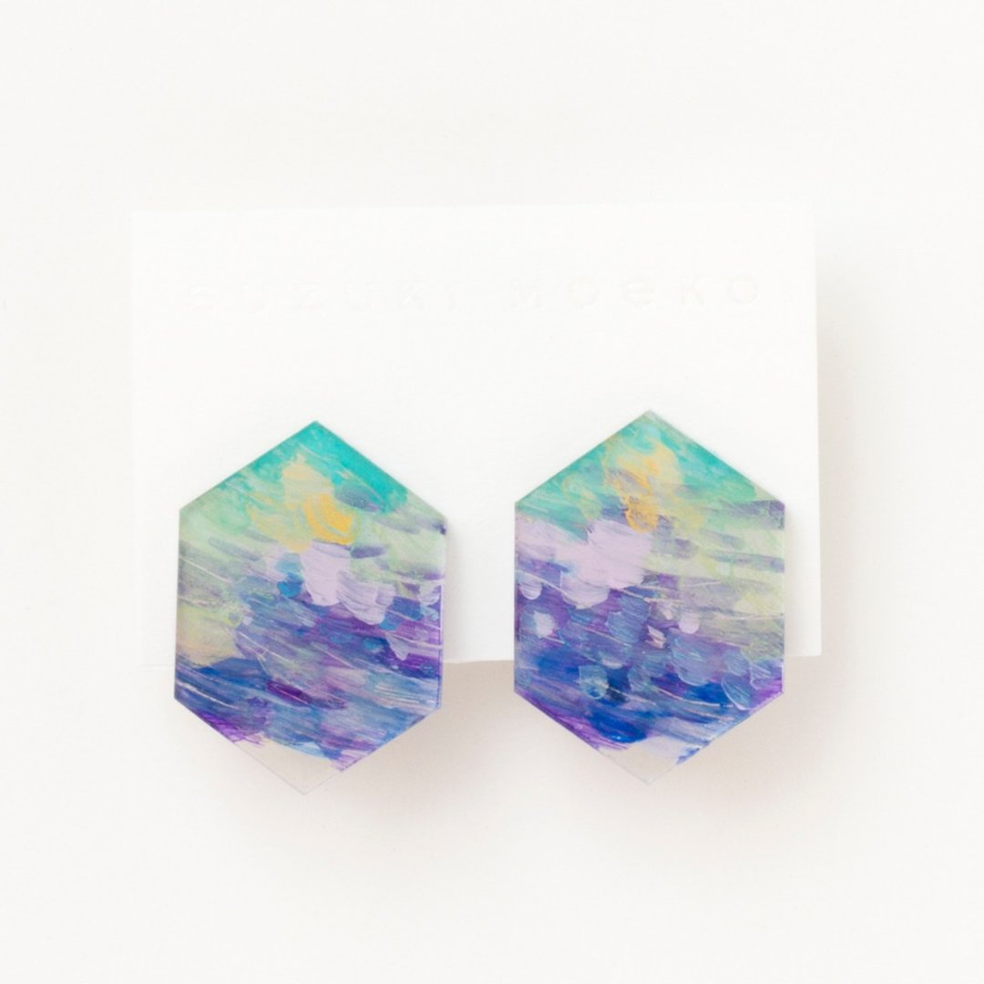 earrings (夾式) - 耳环/耳夹 - 压克力 蓝色
