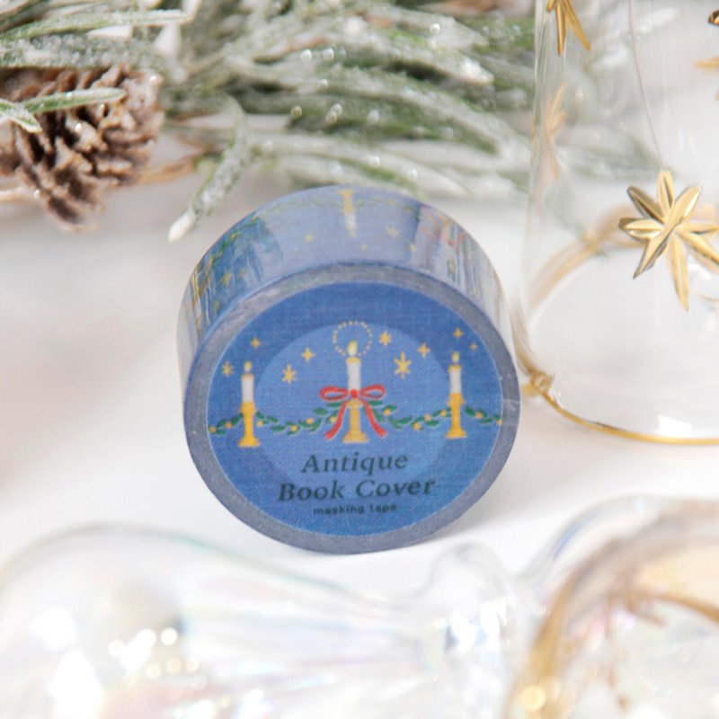 古书封面屏蔽胶带|烛台 - 纸胶带 - 纸 蓝色