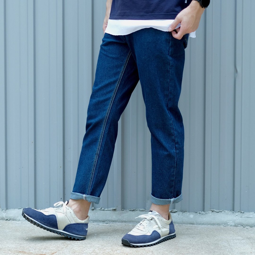 Tapered Cropped Denim 修脚牛仔裤/中性/简约/情侣服/九分裤 - 男士长裤 - 棉 蓝色
