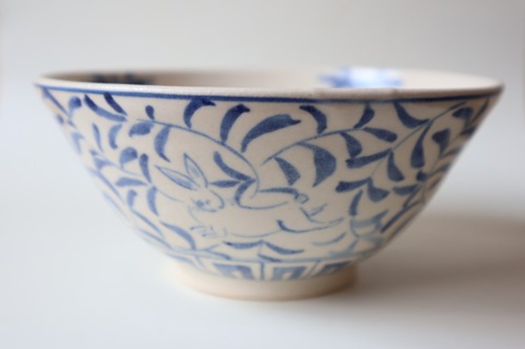 Dyed rabbit bowl b - 碗 - 陶 