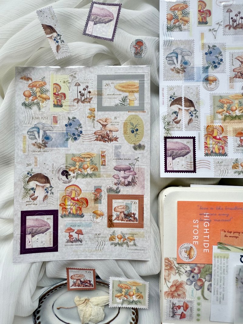 蕈菇邮物 割型贴纸组合-B 邮票贴纸 - 贴纸 - 纸 
