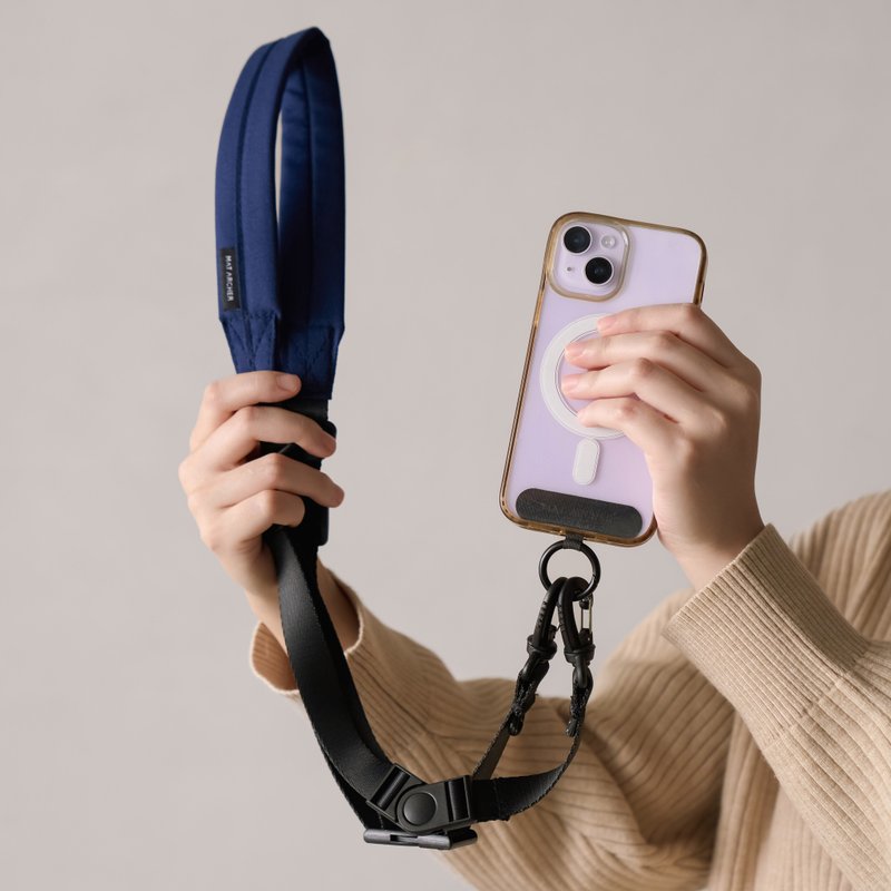 改造手机带 3 种方式；斜背带、颈带、腕带 - 手机配件 - 环保材料 黑色