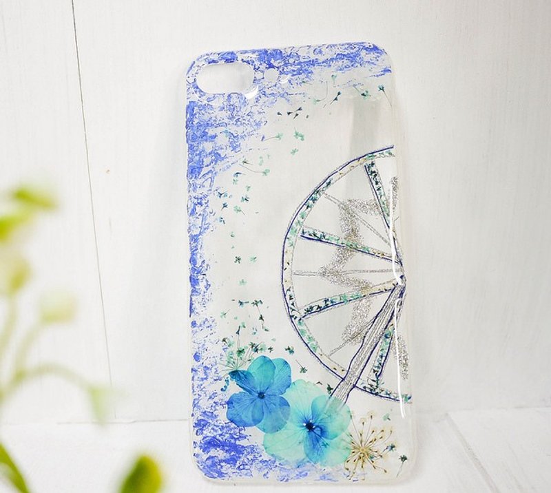 押花摩天轮闺蜜/情侣手机壳 | 蓝色 - 手机壳/手机套 - 纸 蓝色