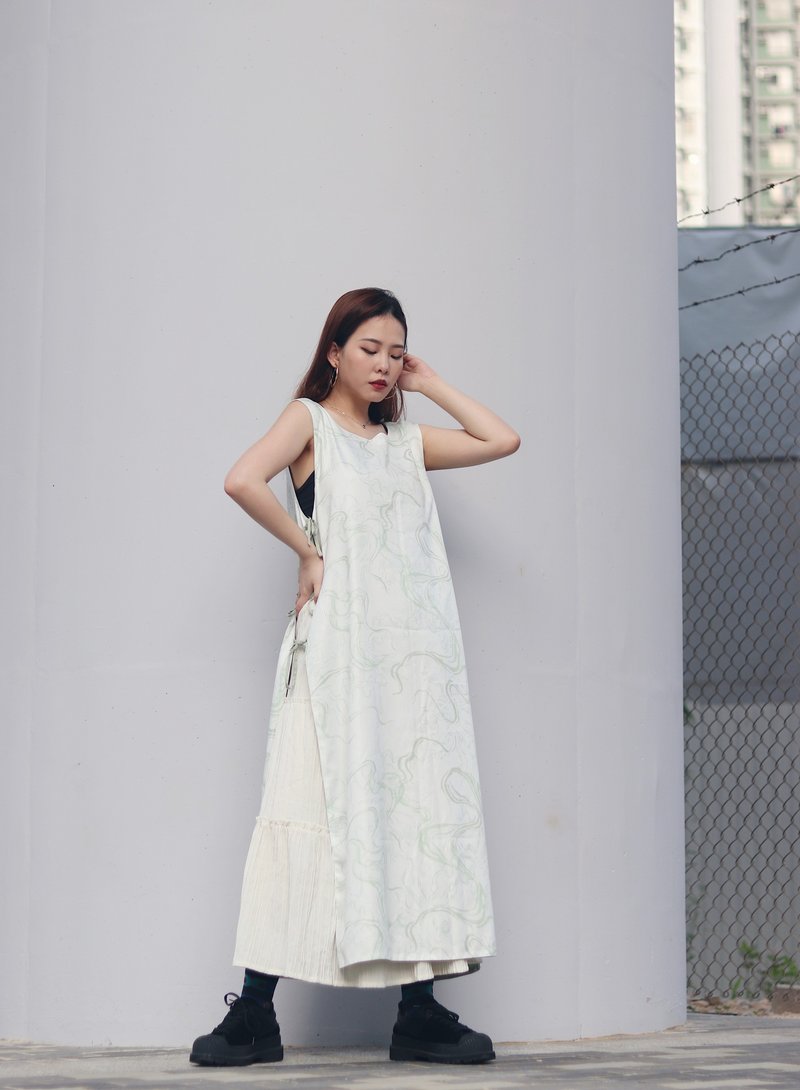 *现货 限定优惠*瑕系列 双面穿侧绑绳 长衣 - 裙子 - 其他材质 绿色