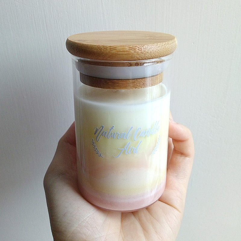 活力山脉 橘黄 | 天然大豆香氛蜡烛 | 柠檬草甜橙丁香 | 生日礼物 - 蜡烛/烛台 - 玻璃 黄色