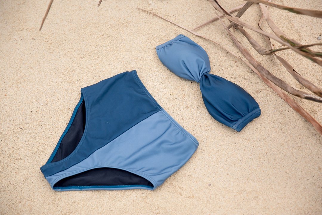 Sam Two-Piece (Blue) - 女装泳衣/比基尼 - 聚酯纤维 蓝色