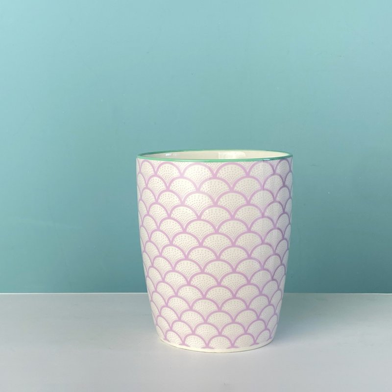 好憩HORCHILL 春暖系列 粉白波纹茶杯 - 茶具/茶杯 - 陶 