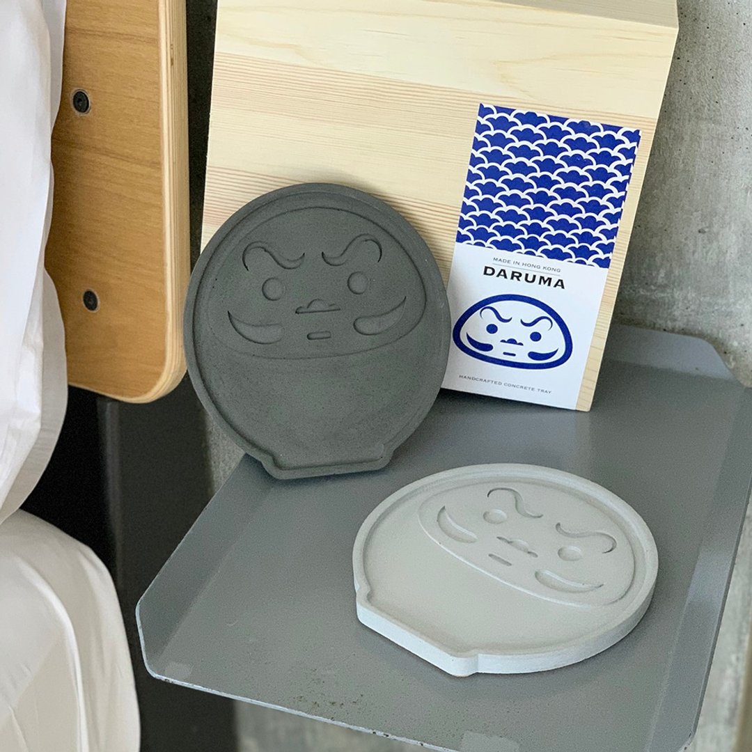 MUDLAB 达摩 原创水泥置物碟 【浅灰 / 深灰】 SIZE L (大码版) - 收纳用品 - 水泥 灰色