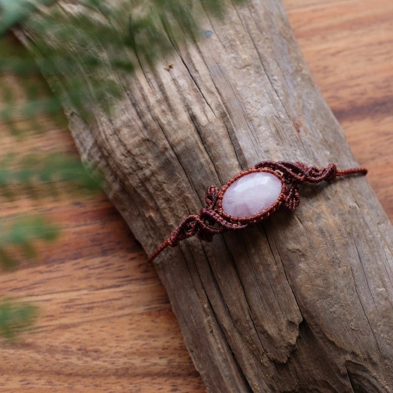 粉晶藤蔓编织手环 - 手链/手环 - 聚酯纤维 咖啡色