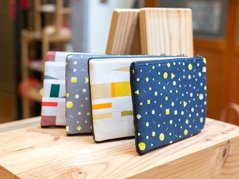 哩扣卡夹包 | 夜幕、薄暮、盛夏、暖阳 - 化妆包/杂物包 - 棉．麻 