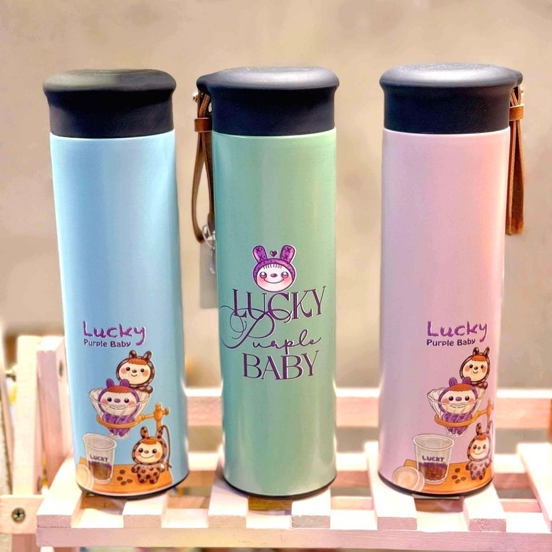 【幸运紫娃】304不锈钢 插画保温杯(含茶漏) 附提绳 圣诞交换礼物 - 保温瓶/保温杯 - 不锈钢 多色