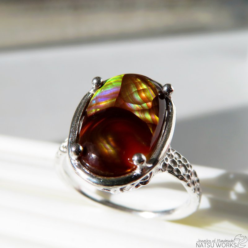 火玛瑙 戒指 / Fire Agate Ring - 戒指 - 宝石 咖啡色