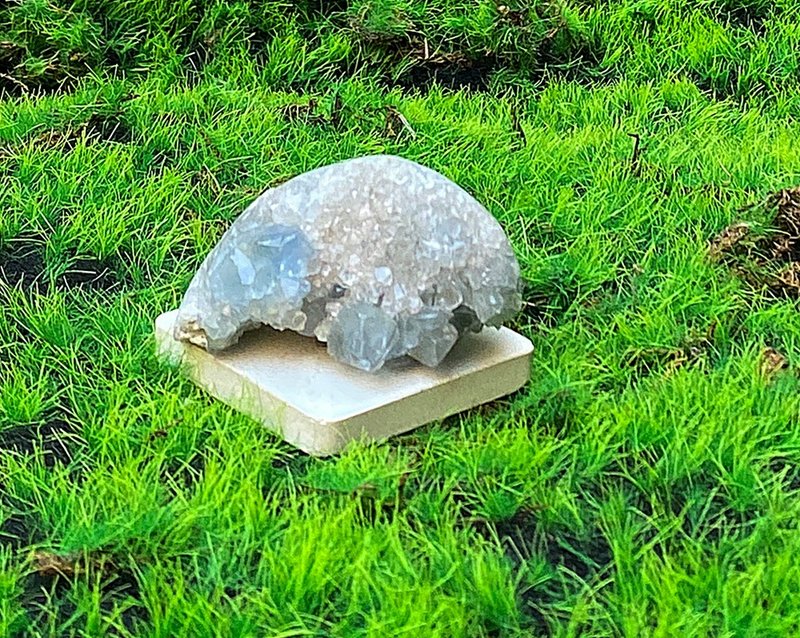 能量摆饰-天然能量原矿渐层天青石宝石山丘 疗愈  开运 快速出货 - 摆饰 - 水晶 蓝色