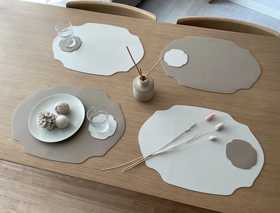 韩国 The Ally | Delly tablemat 델리테이블매트 | 韩系餐垫 - 餐垫/桌巾 - 人造皮革 卡其色