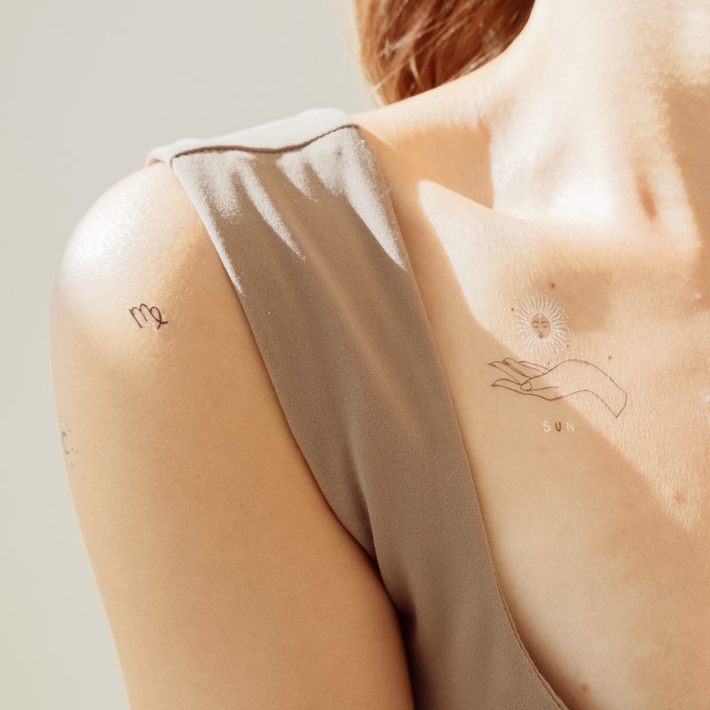 读心术-2入纹身贴纸 原创手绘设计 - 纹身贴 - 纸 黑色