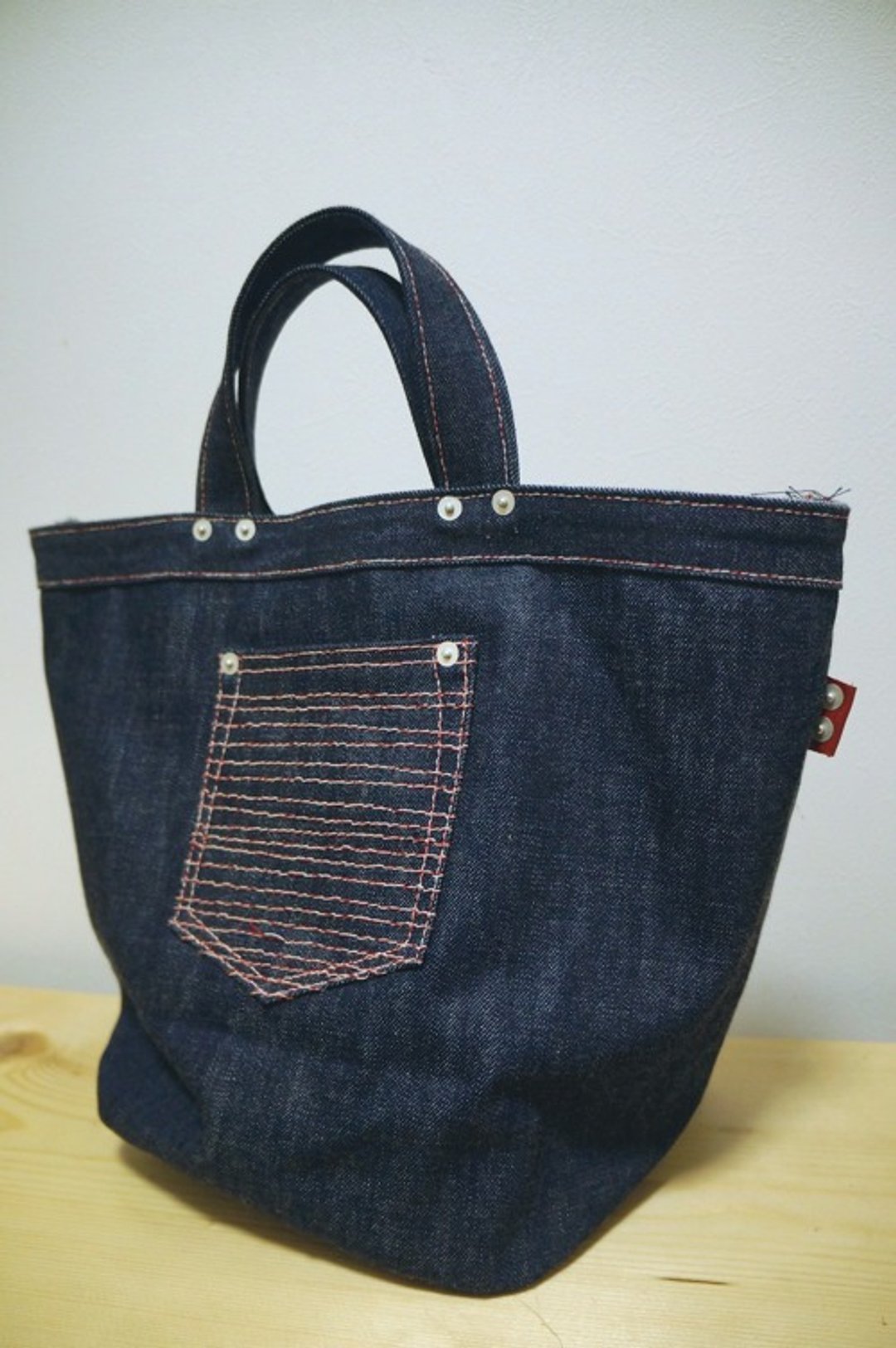 Denim mini bag large size (Japan color) - 手提包/手提袋 - 棉．麻 