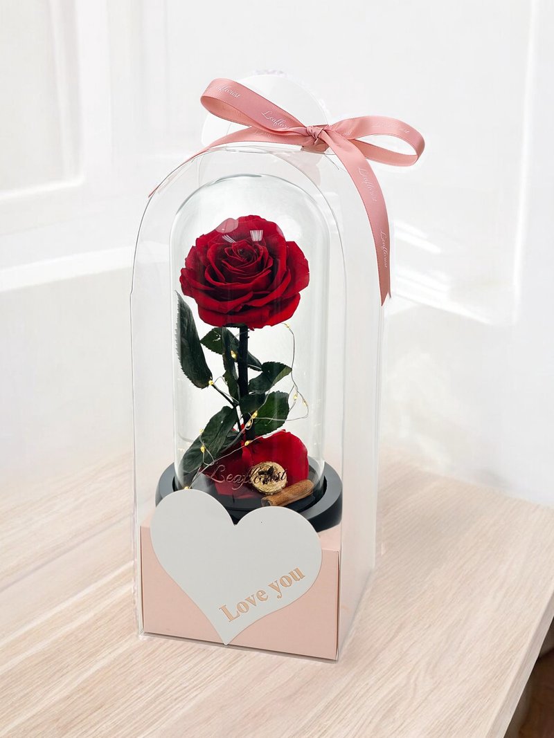 Leaflorist 永生花小夜灯 - 摆饰 - 植物．花 红色