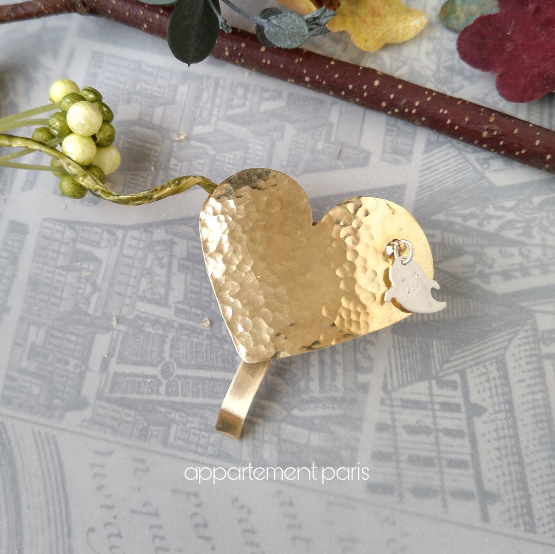 Brass Heart Silver Ghost Pony Hook Hair Elastic Change Free Hair Cuffs Halloween Hair Accessories - 发饰 - 铜/黄铜 金色
