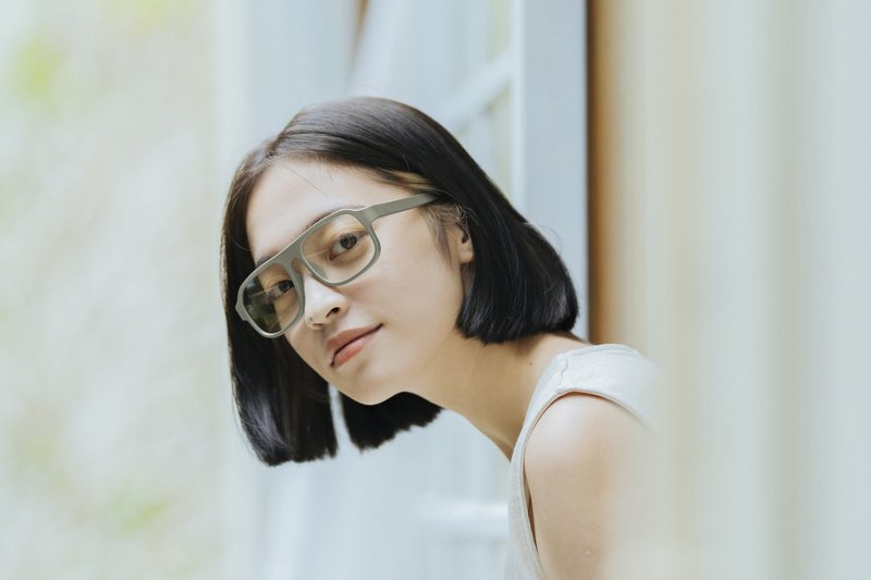 英伦飞行款 | 绿岛 Lik-tó | 自然裸 - 眼镜/眼镜框 - 环保材料 卡其色