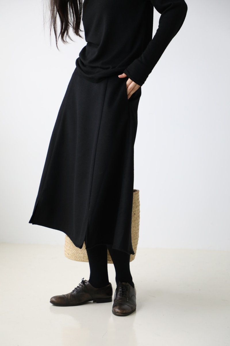 日产毛呢半裙 I wool skirt - 裙子 - 羊毛 黑色