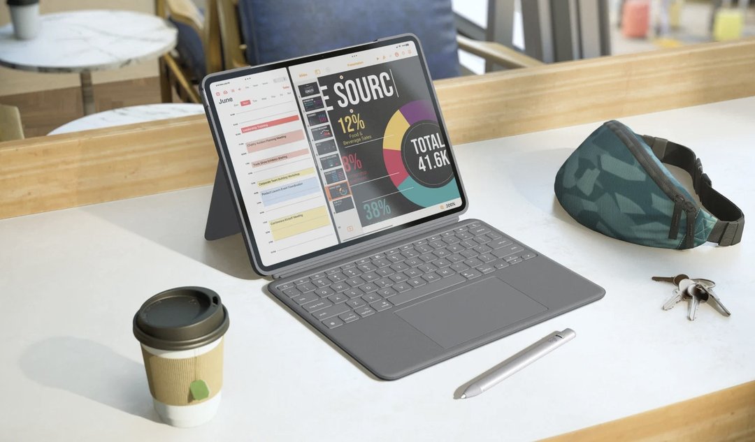 罗技 Combo Touch 键盘保护套- iPad Air 13 寸 M2 - 平板/电脑保护壳 - 塑料 