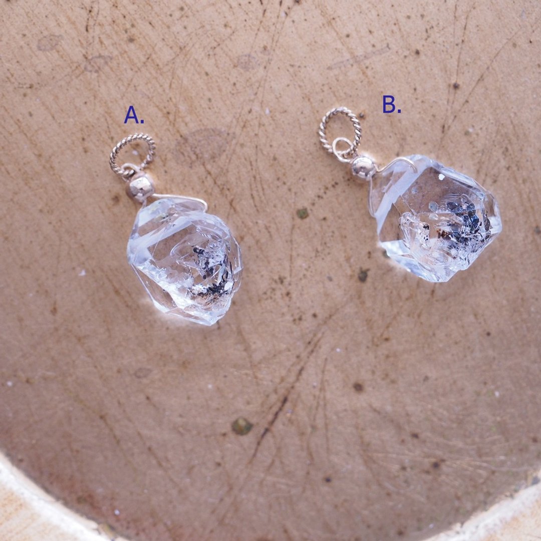 14KGF 油胆水晶 闪灵钻 项链 Quartz with Petroleum Inclusions - 项链 - 水晶 白色