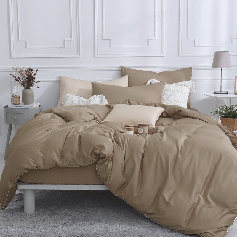 DON 时光漫旅系列 300织长绒棉两用被床包四件组-栗茶褐 - 寝具 - 棉．麻 咖啡色