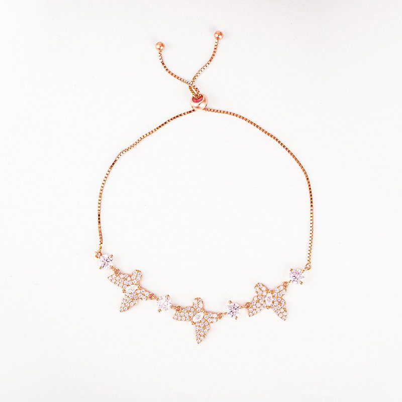 AMARA闪耀金蝴蝶手链 莫桑钻 生日 情人节 圣诞 结婚 礼物 - 手链/手环 - 其他材质 