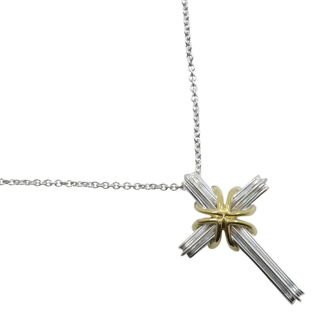 【日本直送】蒂芙尼 TIFFANY&Co. Signature Cross 项链 K18黄K金×银925 十字架 约7.7g 中性【二手】 - 项链 - 贵金属 银色
