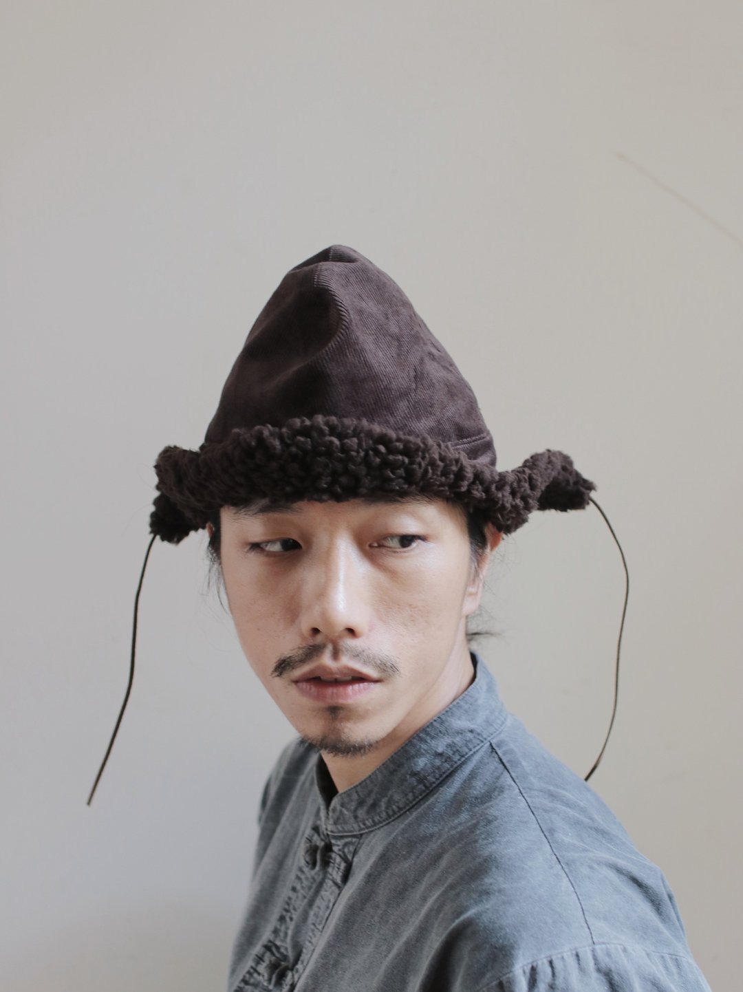 Omake Omabow Eskimo cap 灰褐 - 帽子 - 棉．麻 灰色
