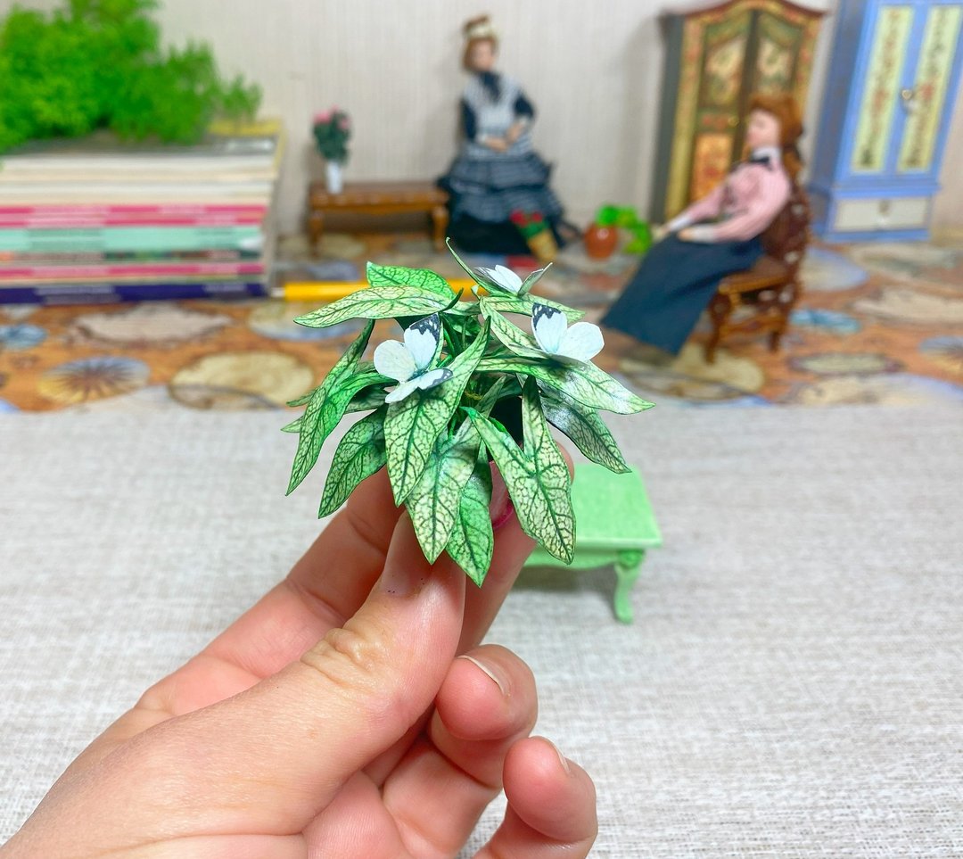花在盆里。 1:12。教程。微型娃娃屋。娃娃花。 - 其他数码设计 - 其他材质 