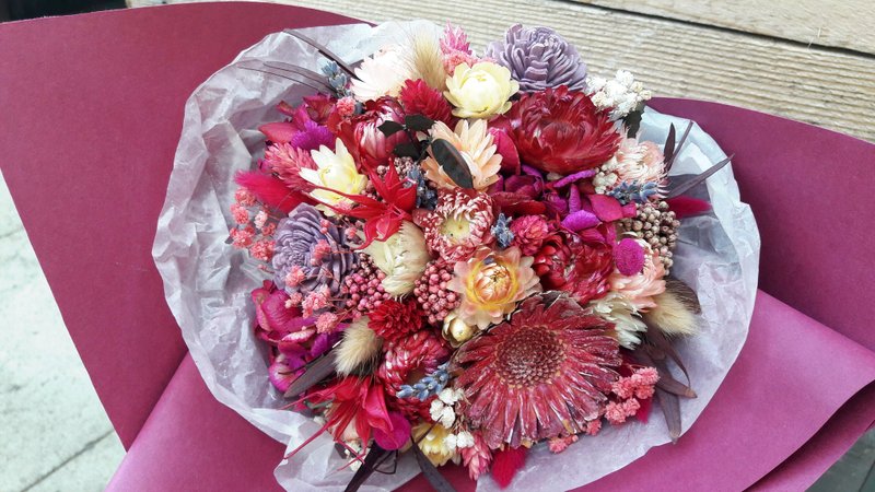 与实花||酒酿花儿 干燥花 花束 手作 七夕 情人节 - 植栽/盆栽 - 植物．花 紫色