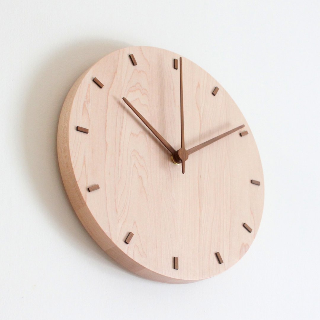 福利品 瑕疵良品 CLOCK_26 Classic 实木静音挂钟 - 时钟/闹钟 - 木头 咖啡色