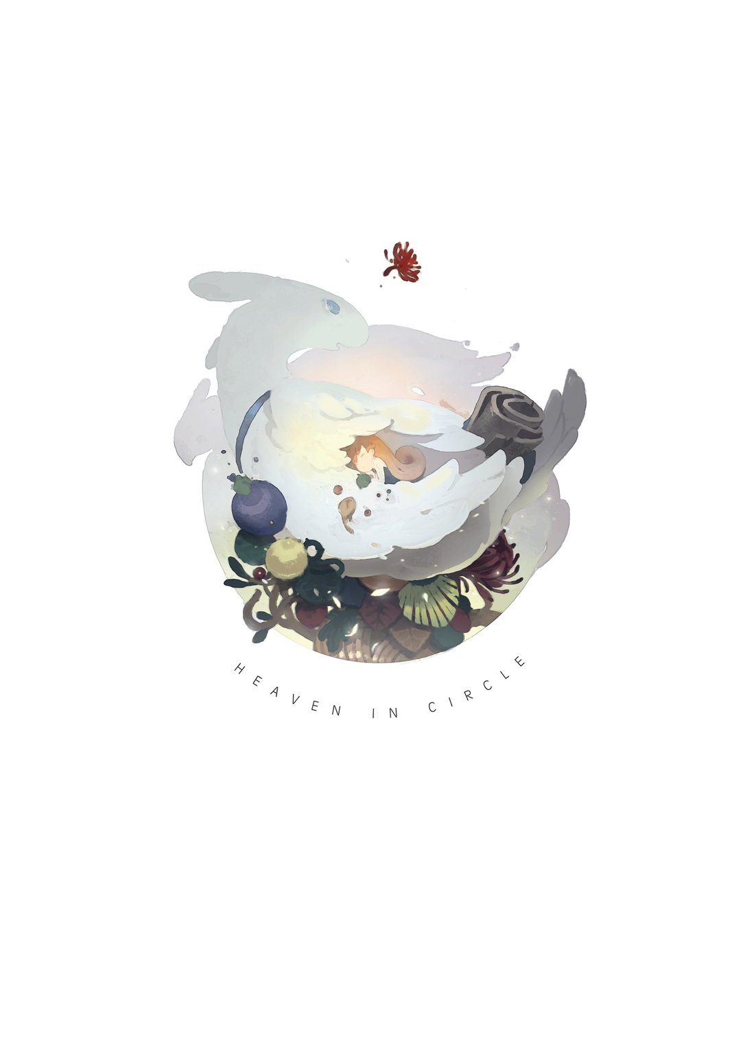 天国 圆 绘本 - 电子手绘真人画像/绘画/插画 - 纸 
