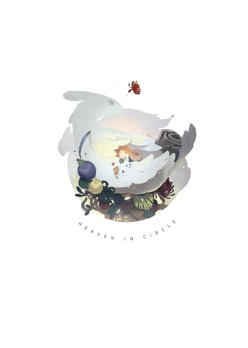 天国 圆 绘本 - 电子手绘真人画像/绘画/插画 - 纸 