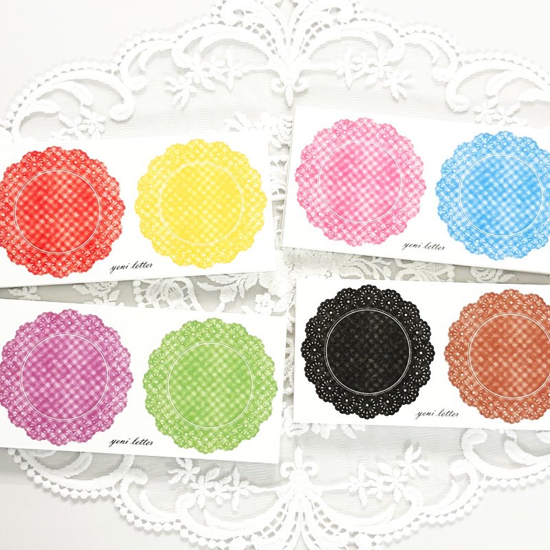 蕾丝花纹纸 - 便条纸/标签贴 - 纸 多色