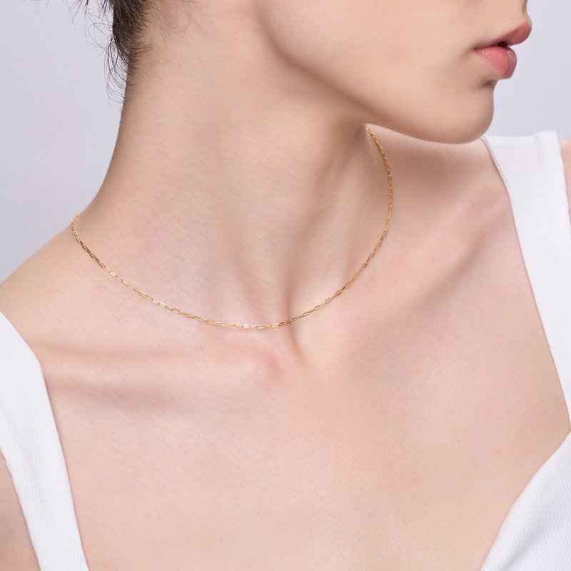 简约方格项链 纯18K金 Basic Lattice Necklace - 项链 - 贵金属 