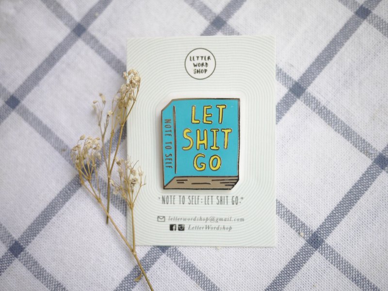 Note to self/Let shit go/别针/胸针 - 胸针 - 其他金属 蓝色