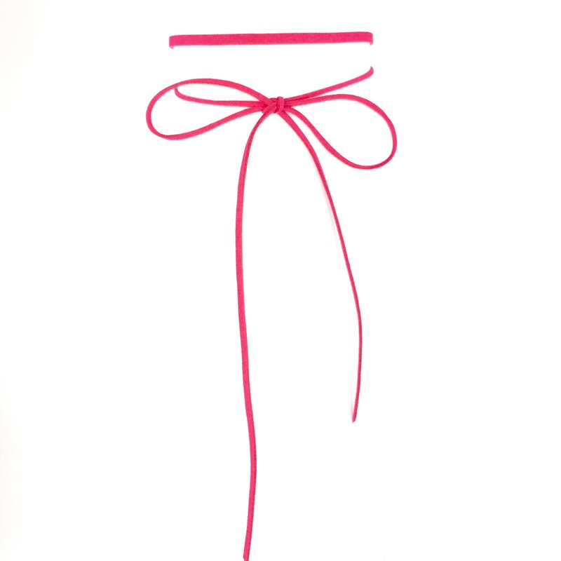 经典绕绳颈链-桃红色 - 项链 - 真皮 多色