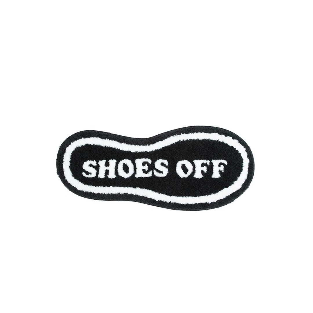 shoes-off 入内请拖鞋 潮流地毯 脚感柔软可机洗地毯 - 地垫/地毯 - 聚酯纤维 黑色