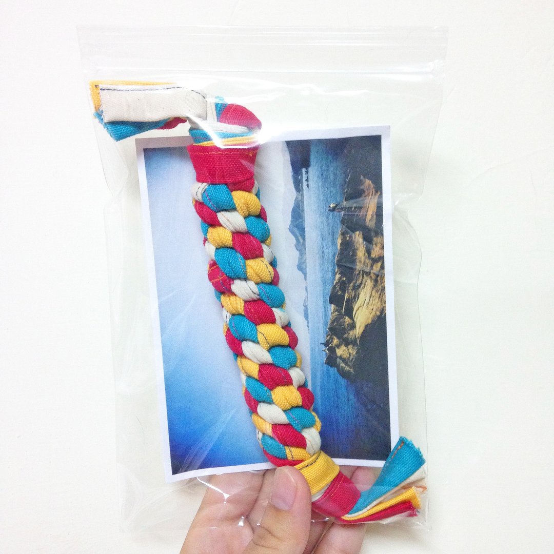 狗狗咬咬 / 手工帆布绳结啃咬玩具 / 短 - 法式水果糖 / - 玩具 - 棉 多色