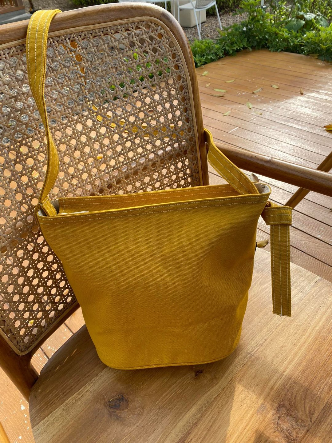 Mustard Canvas Cozy Bag / Shoulder bag / 泰國包包 /泰國設計 - 侧背包/斜挎包 - 棉 黄色