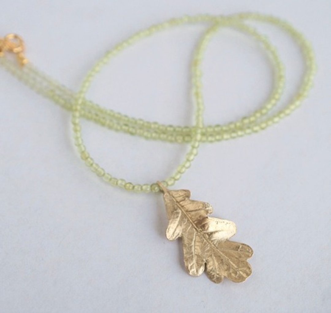Oak leaf necklace [P077K10(NS)] - 项链 - 其他金属 