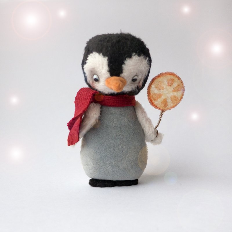 Christmas Teddy Penguin Doll - 10cm - 玩偶/公仔 - 其他材质 灰色